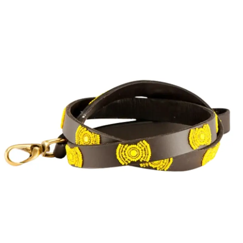 Sunshine African Beaded Dog Leash Yes Please, 4 ft x 1/2