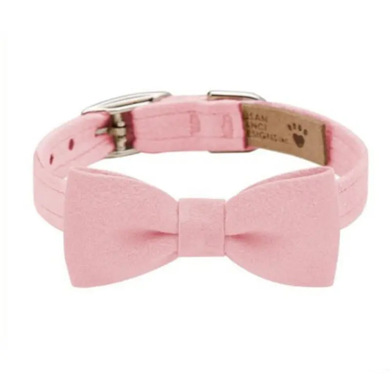 Bow Tie Dog Collar - Customize - Puppy Pink Teacup   5 -6.5" neck