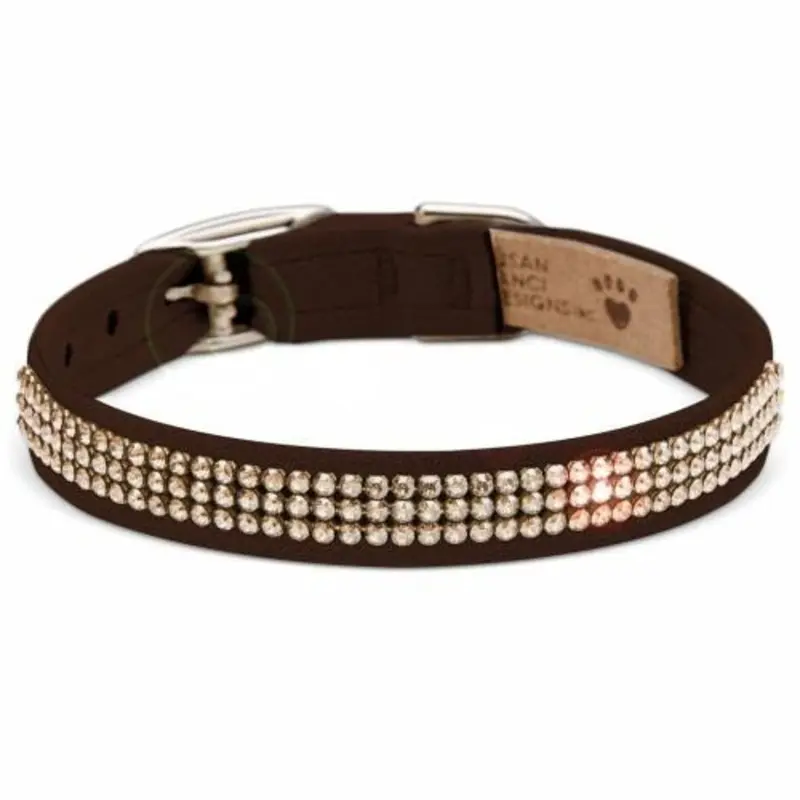 Gold Giltmore 3 Row Dog Collars - Customize Teacup   5 -6.5" neck