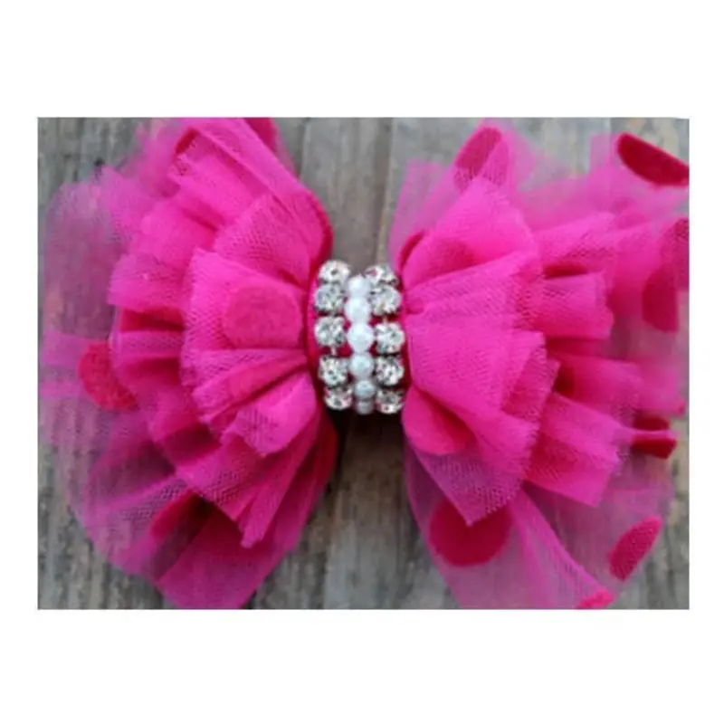 Party Dress Pink Removable Dog Collar Bow XS/S