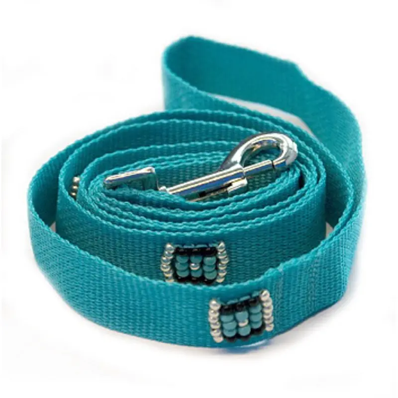 Southwestern Beaded Navajo Turquoise Dog Leash 4 Ft