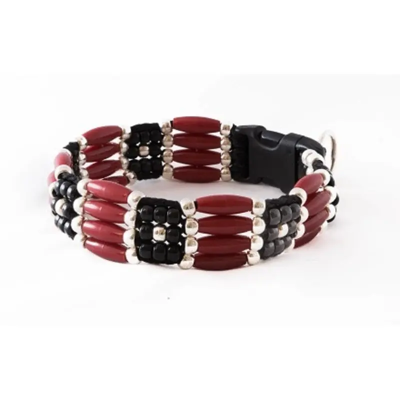 Southwestern Beaded Russet Sky Dog Collar Buckle