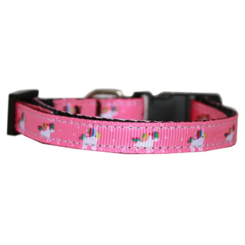 Pink Unicorn Nylon Dog & Cat Collar