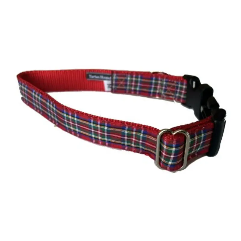 Red & Blue Plaid - Dog Collars & Leashes Medium