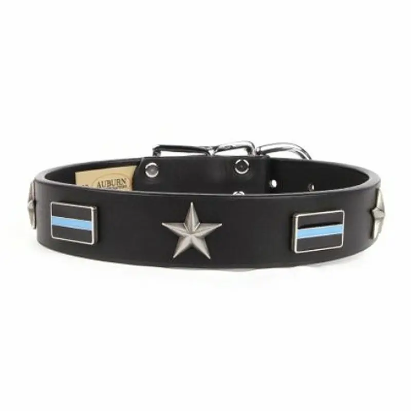 Thin Blue Line Service Emblem Collar - Size 18 - 34 Inch