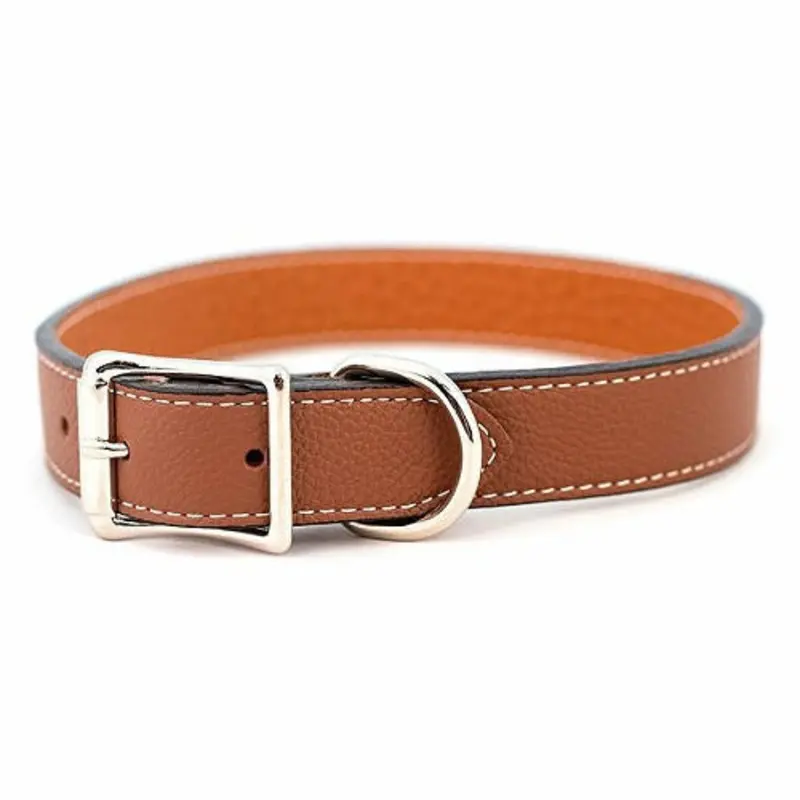 Tuscan Leather Dog Collar & Leash - Brown