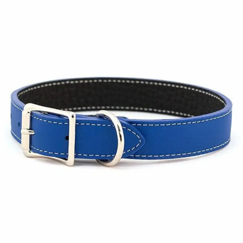 Tuscan Leather Dog Collar & Leash - Cobalt Blue
