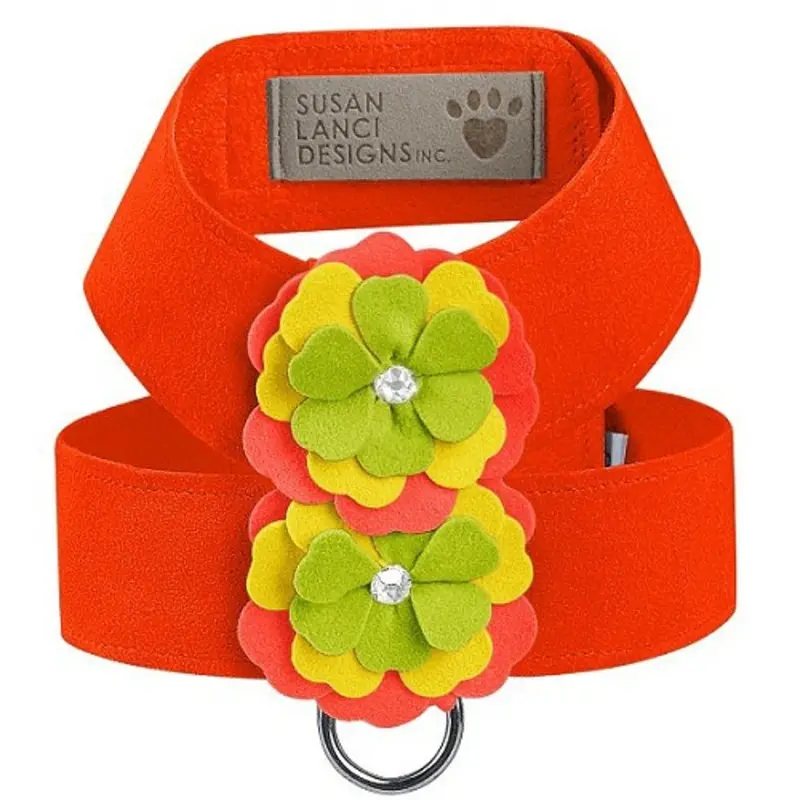 Citrus Flower Dog Tinkie Dog Harness - Electric Orange