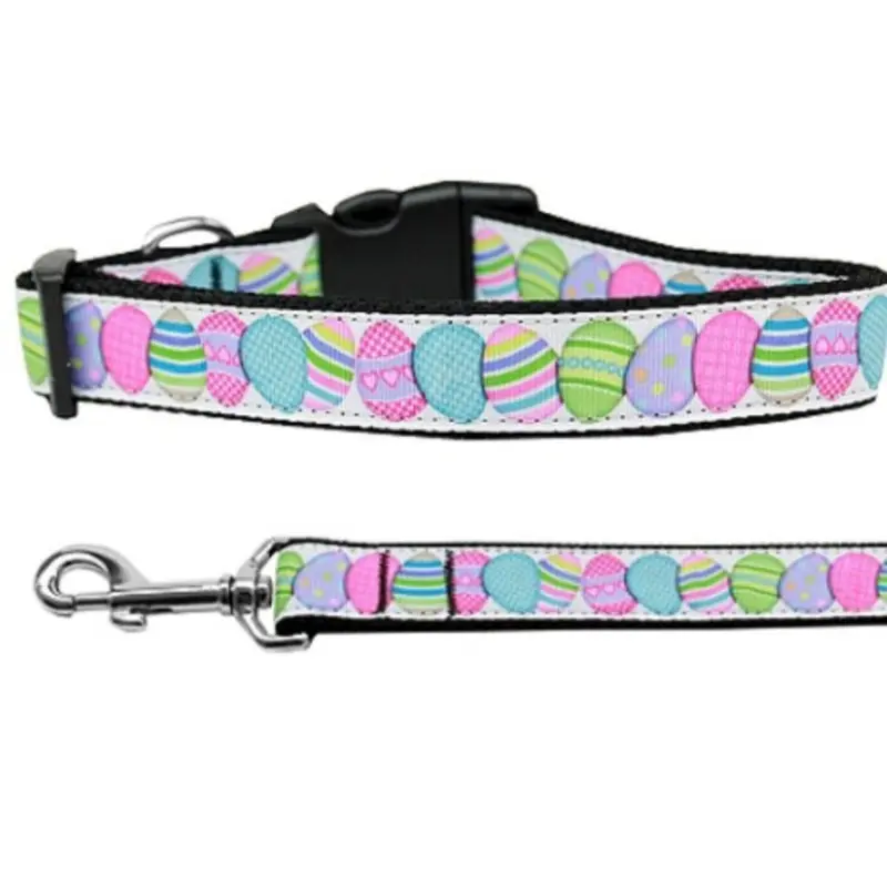 Easter Eggs Nylon Ribbon Dog Collar & Matching Leash