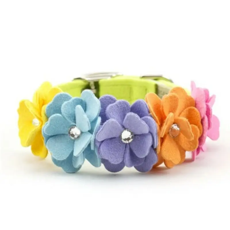 Rainbow Tinkies Garden Flower Dog Collar Teacup   5 -6.5" neck