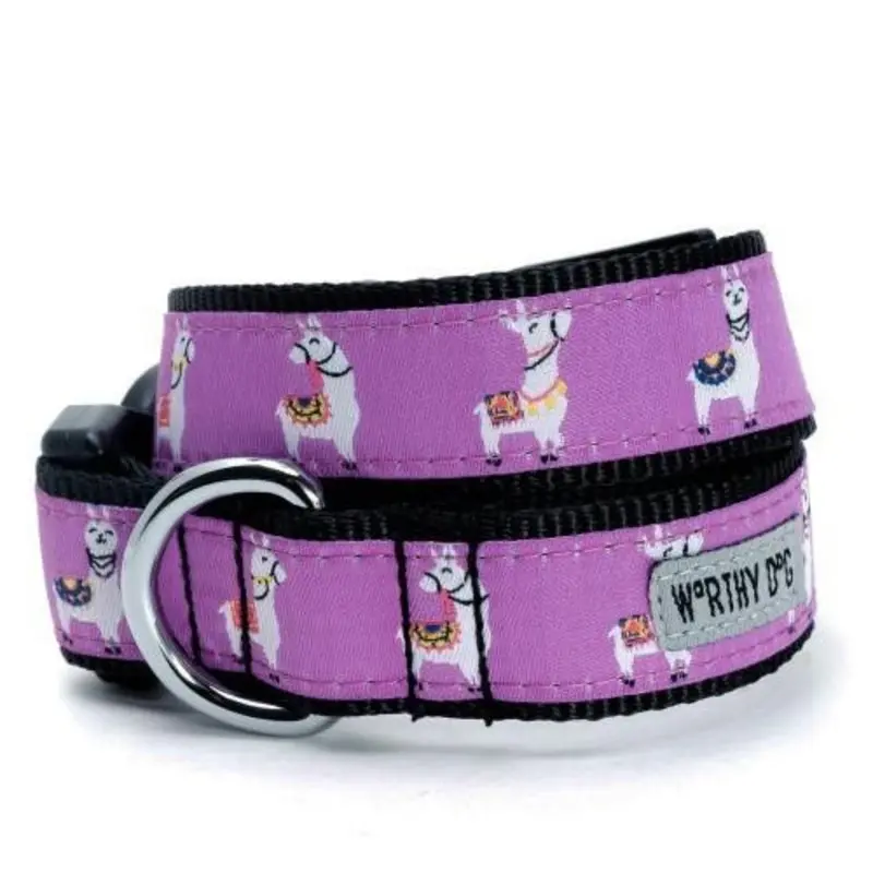 Llamas Pet Dog Collar & Optional Lead