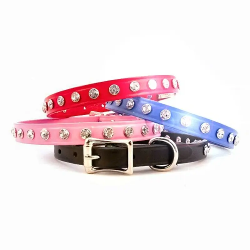 Minnie Maddie Leather Dog Collars w/ Swarovski Crystals