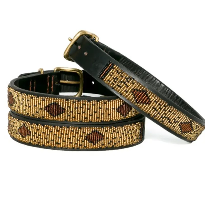 Cheetah African Beaded Collar & Leash Collection