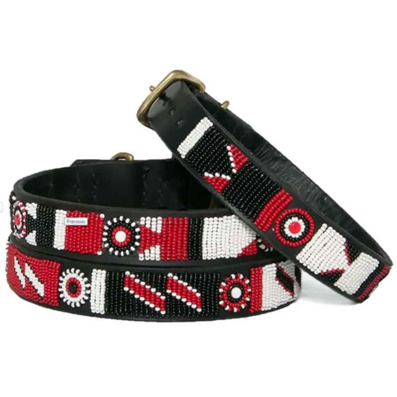 Massai Shield African Beaded Collar & Leash Collection