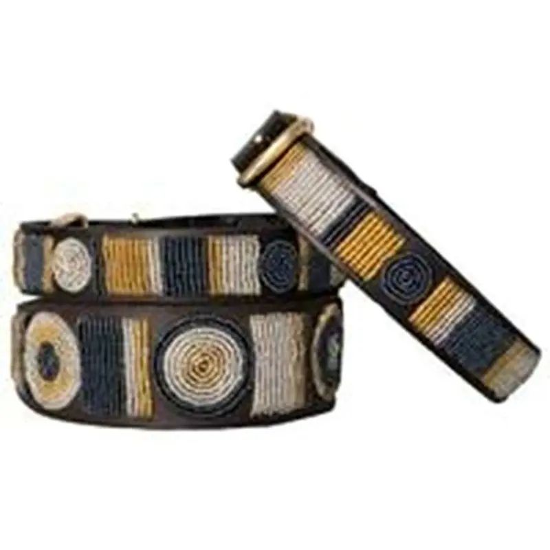 Metallic Circle of Life African Beaded Collar & Leash Collection