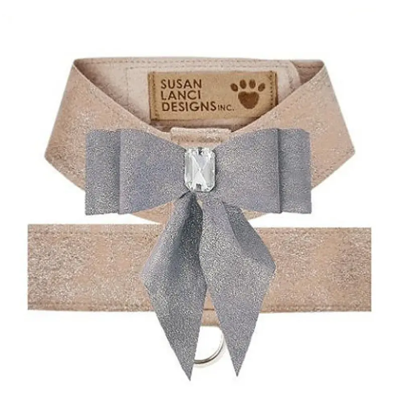 Champagne Glitzerati w/ Platinum Glitzerati Tail Bow Tinkie Dog Harness