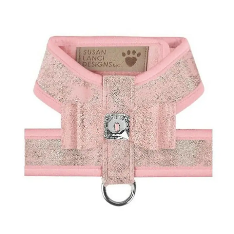 Pink Glitzerati Really Big Bow Tinkie Harness with Puppy Pink Trim