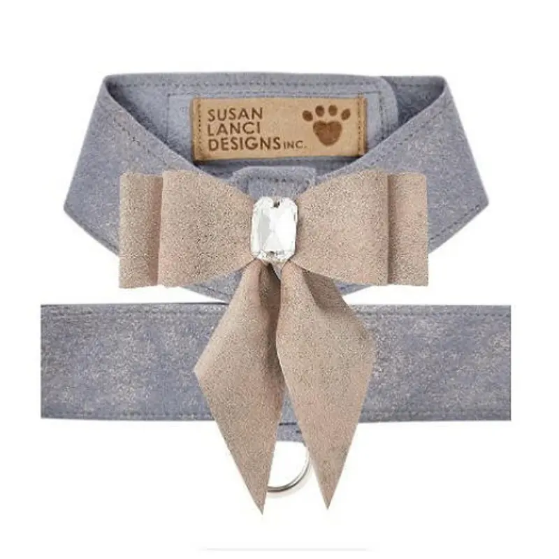 Platinum Glitzerati w/ Champagne Glitzerati Tail Bow Tinkie Pet Dog Harness
