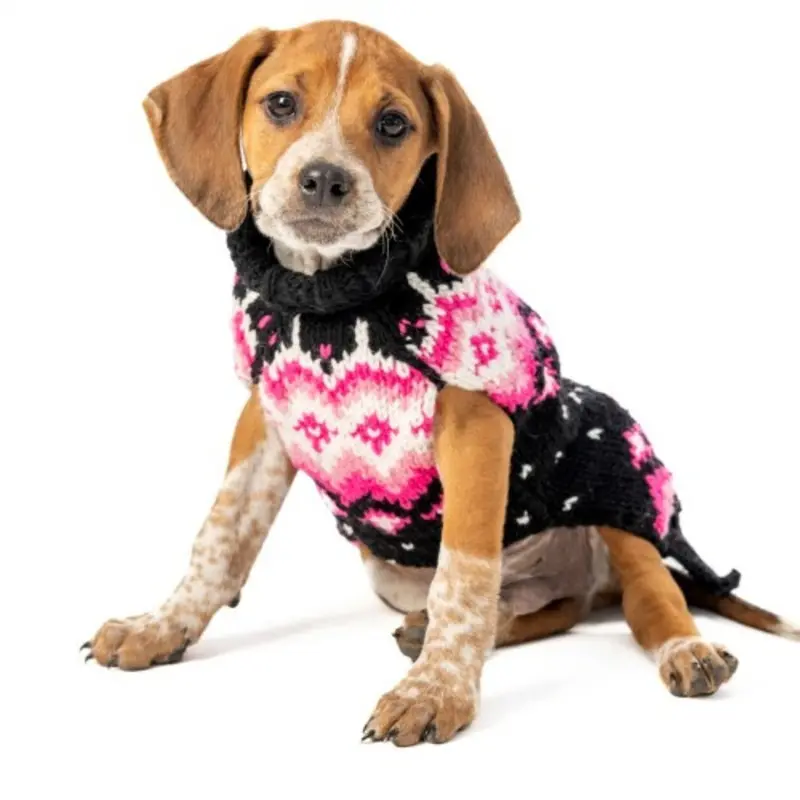 Artic Pink Wool Dog Sweater XXS