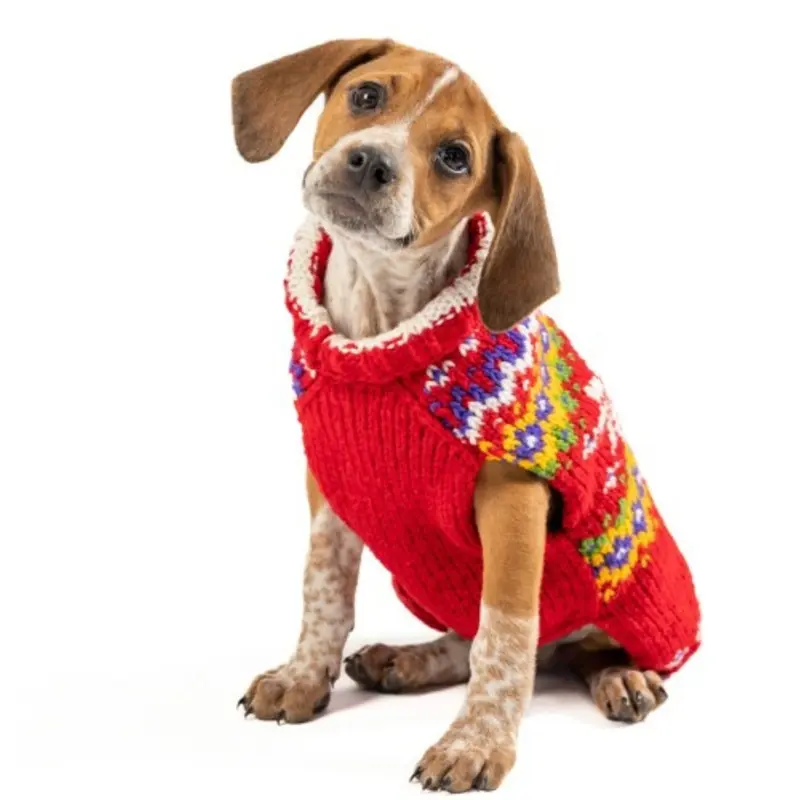 Jolly Red Wool Dog Sweater XXS
