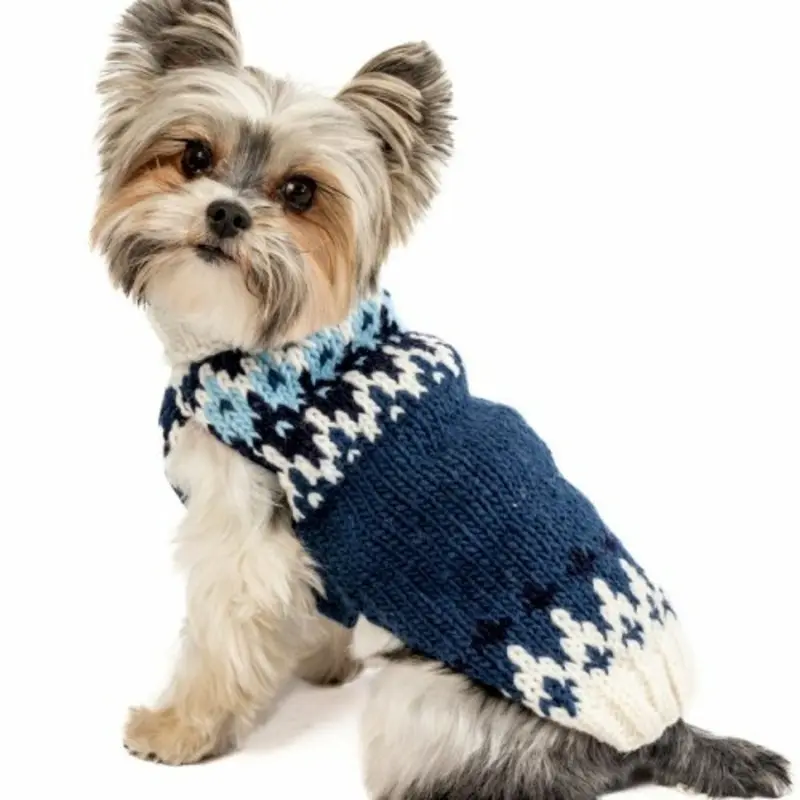 Midnight Ski Bum Wool Dog Sweater XXS