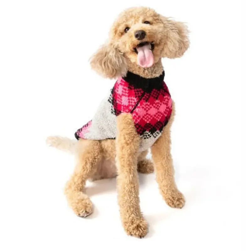Pink Diamonds Wool Dog Sweater XXS