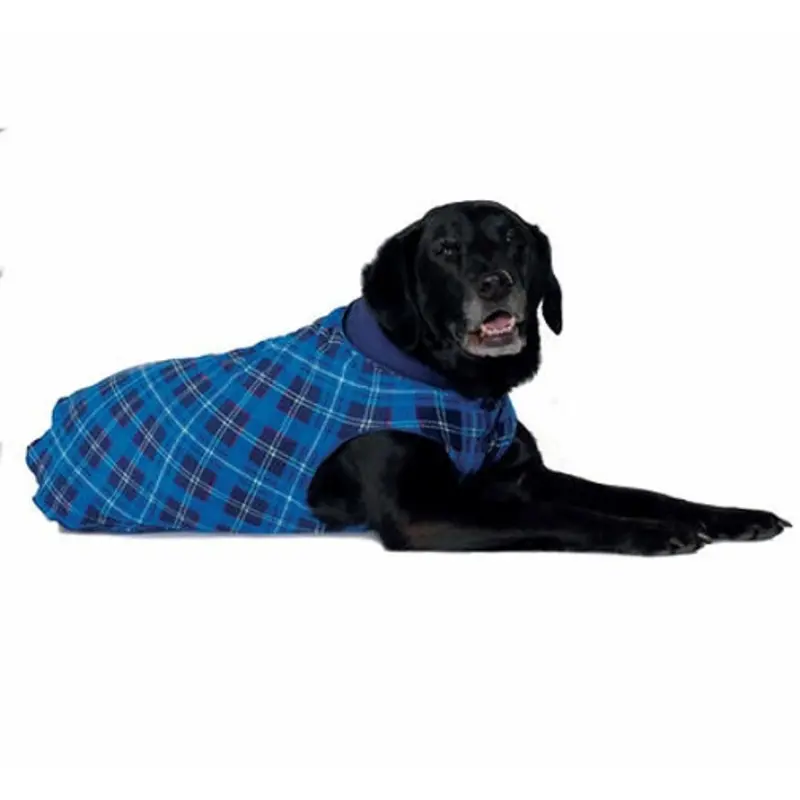 Blue Plaid / Navy Duluth Double Fleece Dog Wrap