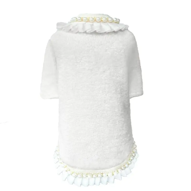 Dream Pearls Dog Sweater - Ivory XXS