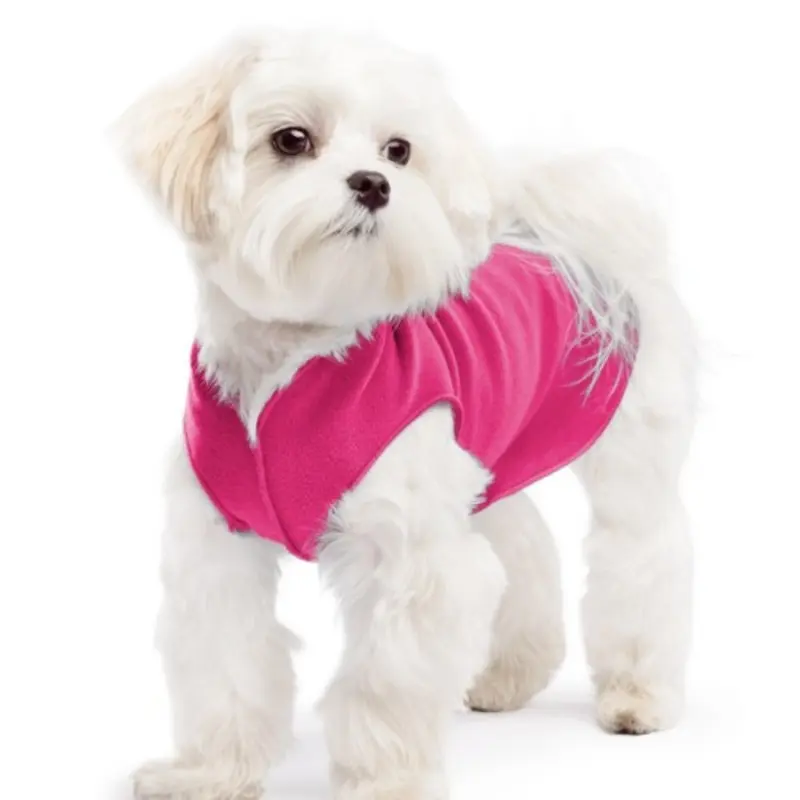 Gold Paw Stretch Fleece - Fuchsia