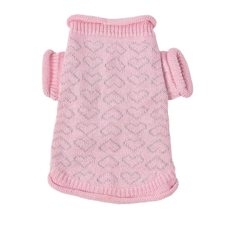 Heart to Heart Dog Sweater - Pink Small