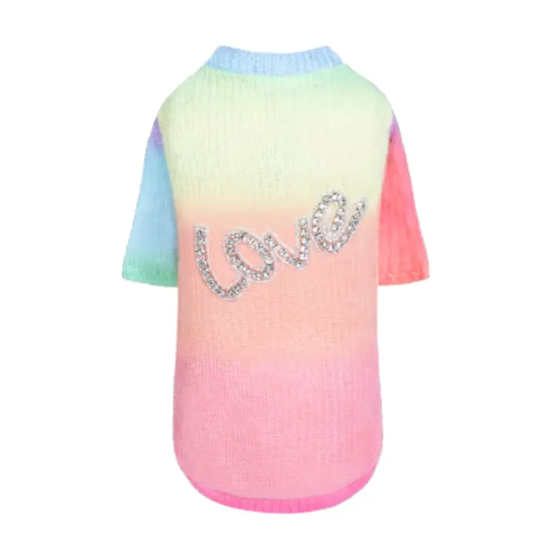 Love Dog Sweater - Rainbow XXS