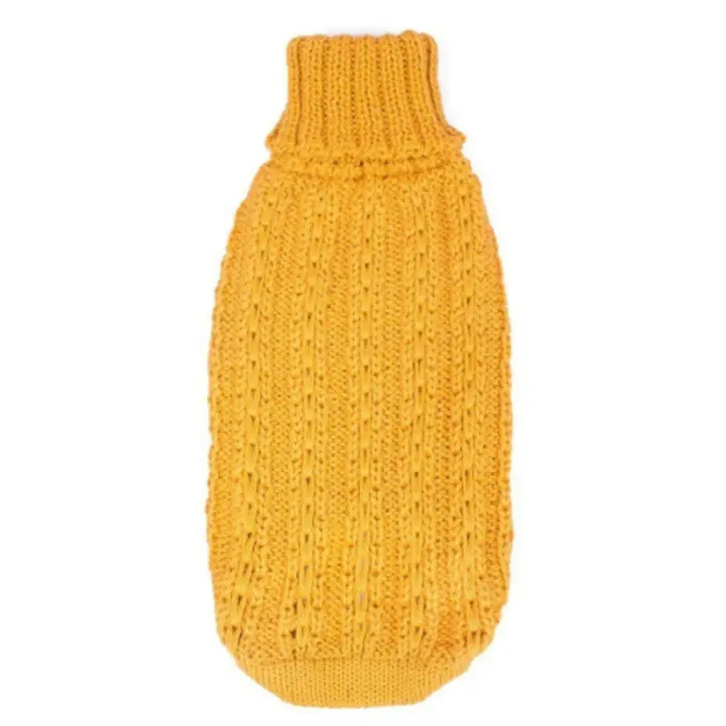Alpaca Dog Sweater - Chunky Cable Mustard
