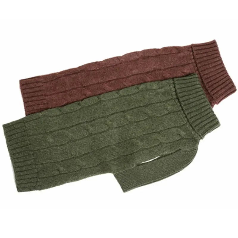 Cashmere Dog Sweater - Brown or Green 8 inch