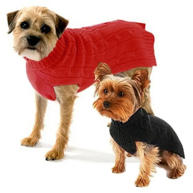 Cashmere Dog Sweater - Red or Black 8 inch