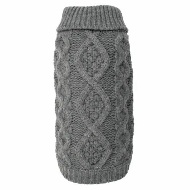 Chunky Knit Dog Sweater - Gray
