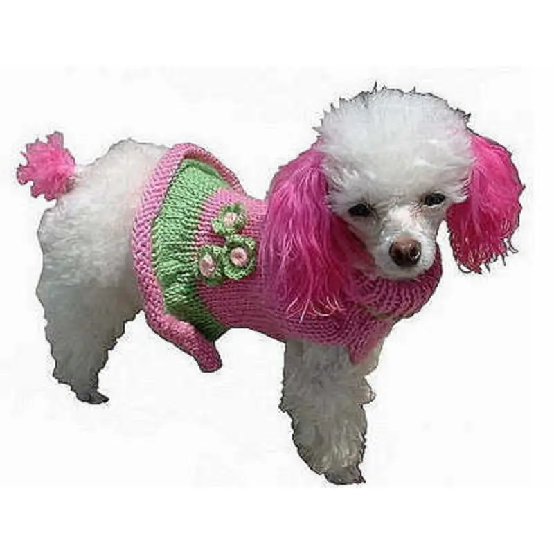 Girlie Girl Dog Sweater Dress - Hand Knitted
