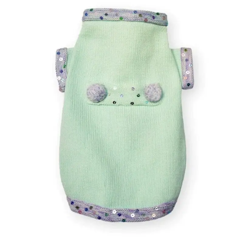 Pom-Pom Peacoat Dog Sweater  Small