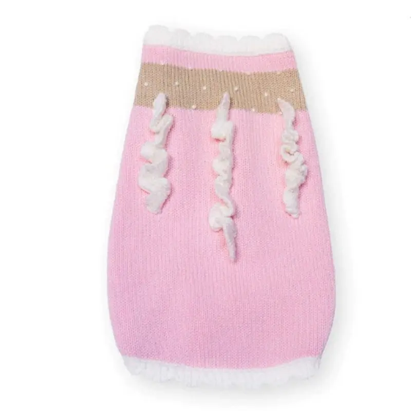 Ruffles and Pearls Dog Sweater Small