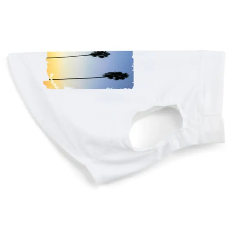 Sun Protective Dog Tank Top - Palm Tree / White