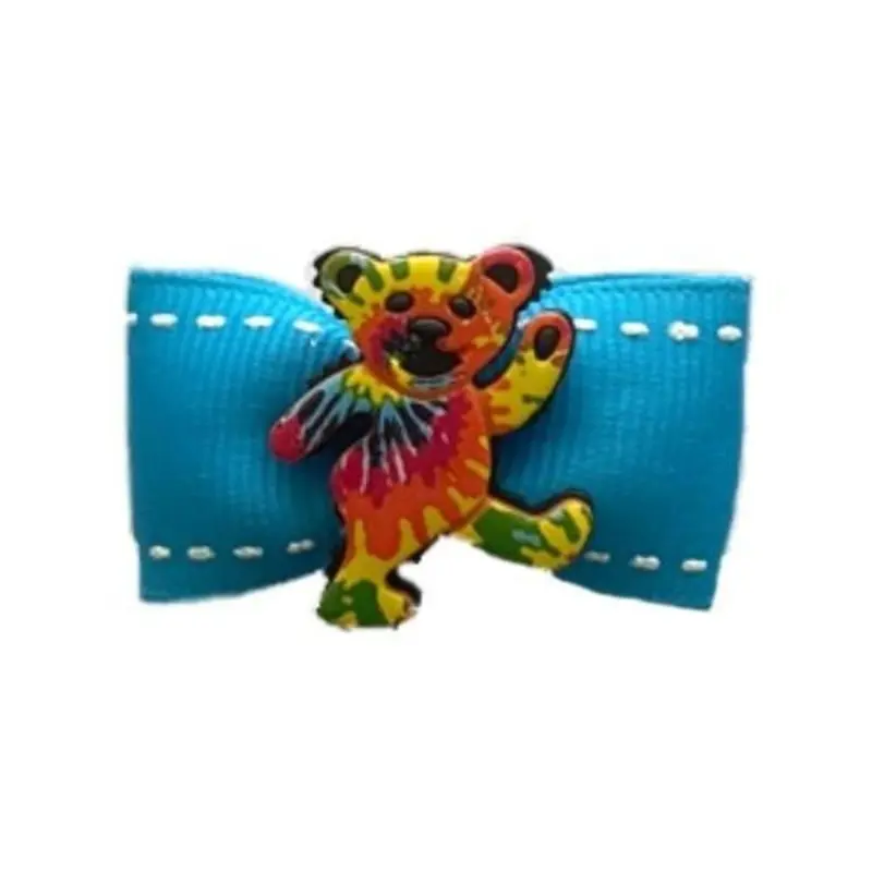 Dog Bow Barrette- Woodstock Latex Bands
