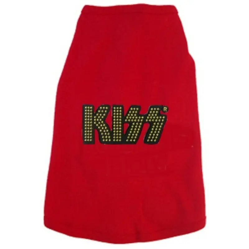 The Band KISS Gold Logo Dog Tees Non-Return/Exchangeable