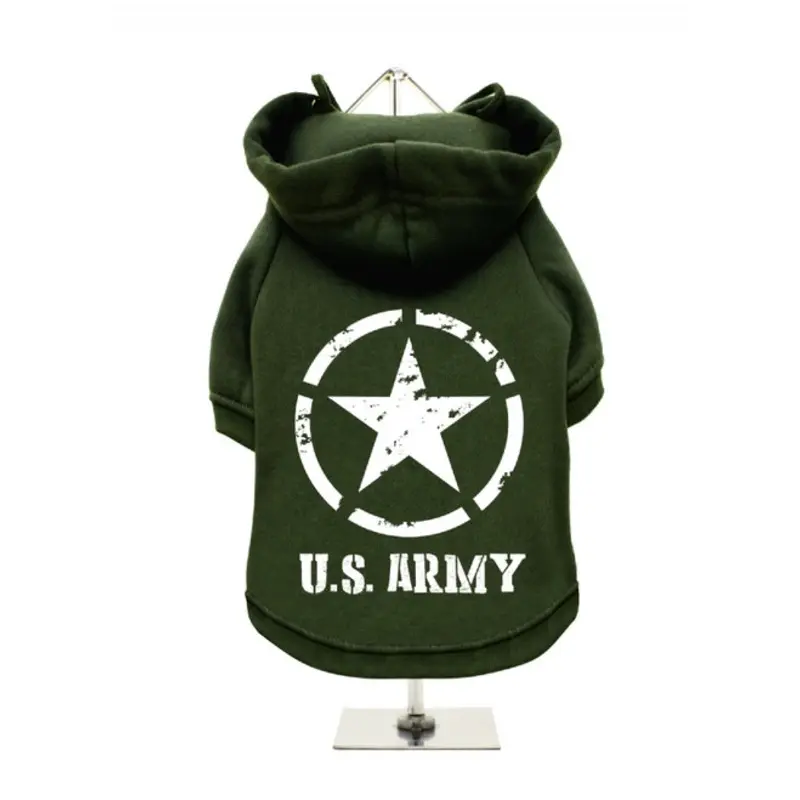 U.S. Army Fleece-Lined Dog Hoodie / Sweatshirt XS