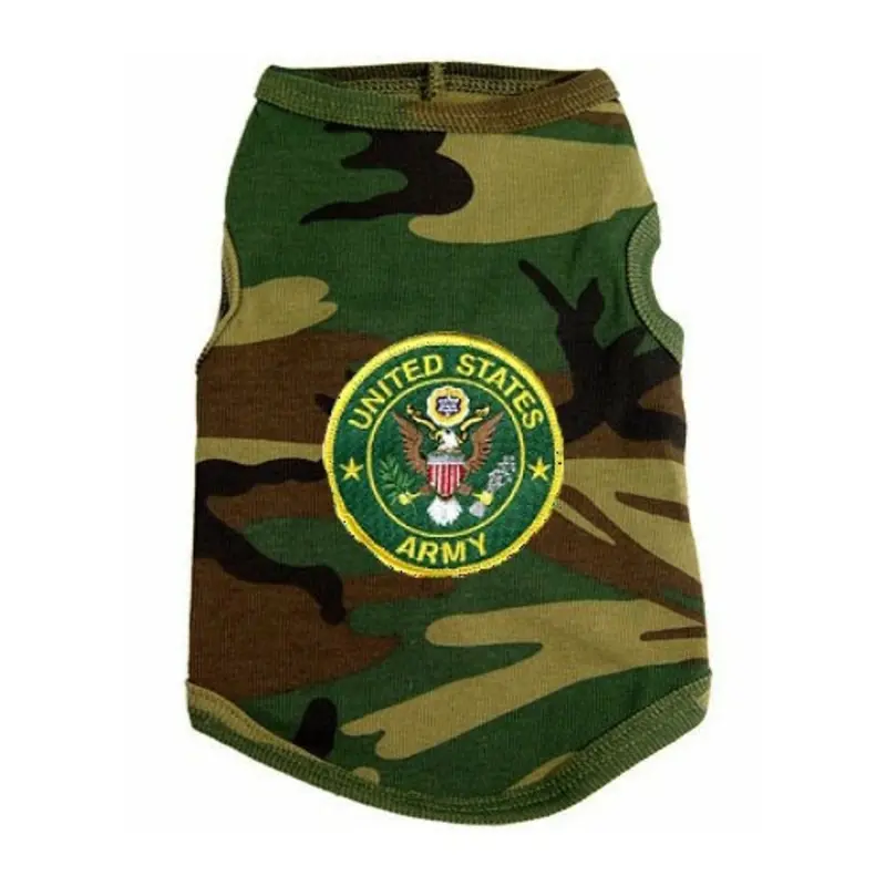 US Army Crest Patch Style Dog Tank Non-Return/Exchangeable