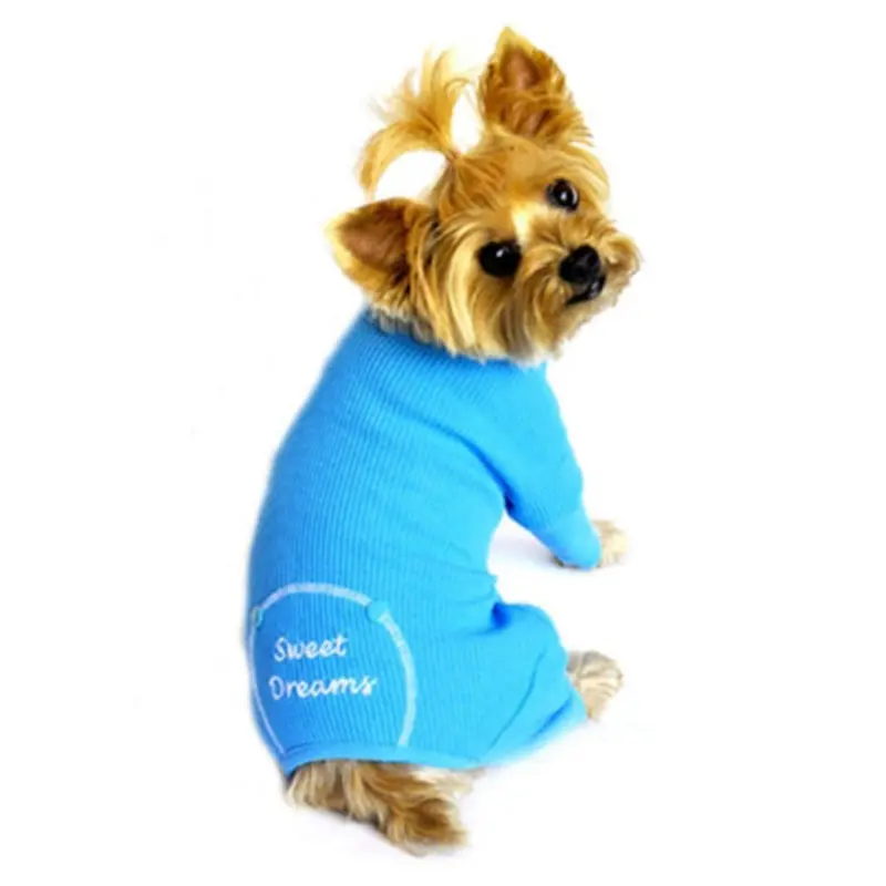 Blue Sweet Dreams Thermal Dog Pajamas XSmall