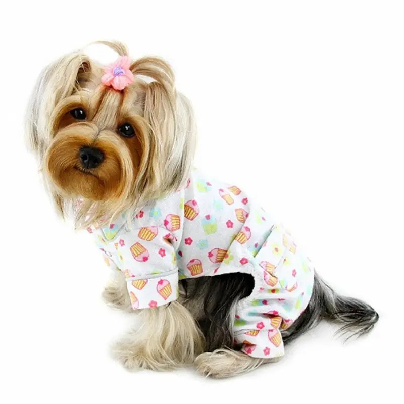 Cupcakes Fanatics Cotton Flannel Dog Pajamas Small