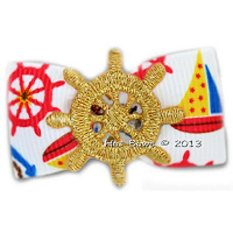 Dog Bow Barrette  - Yacht Club Bands