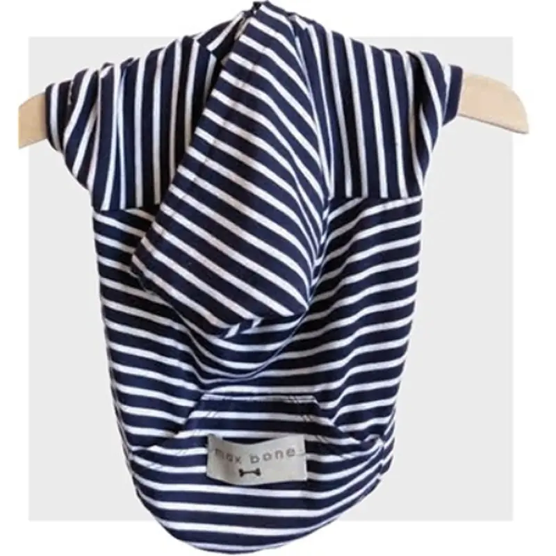 Malibu Harbor Striped Dog Hoodie Small