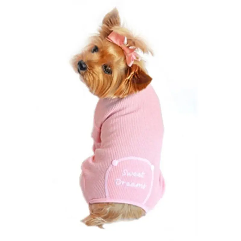 Pink Sweet Dreams Thermal Dog Pajamas XSmall