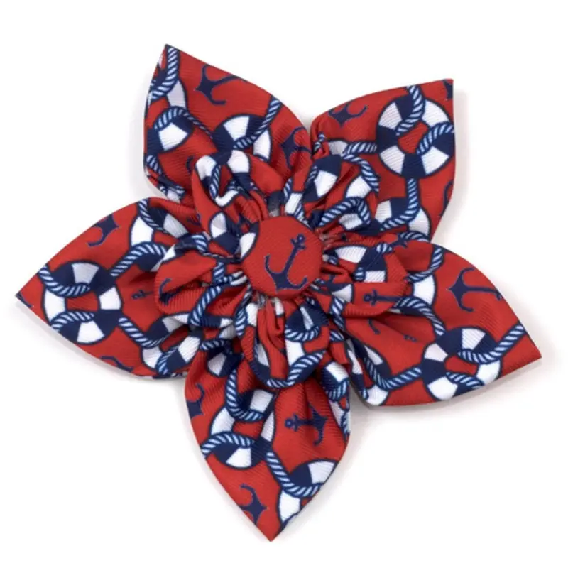 Ships Ahoy Pet Dog Collar Flower Small
