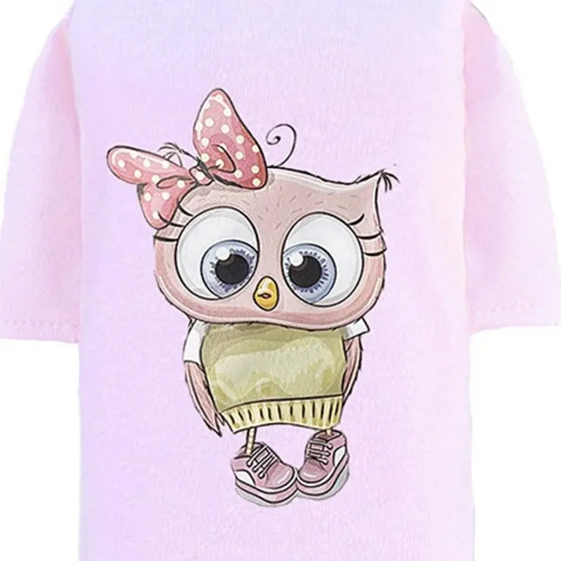 Cutie Dog Tee Collection - Baby Pink Owl XXS